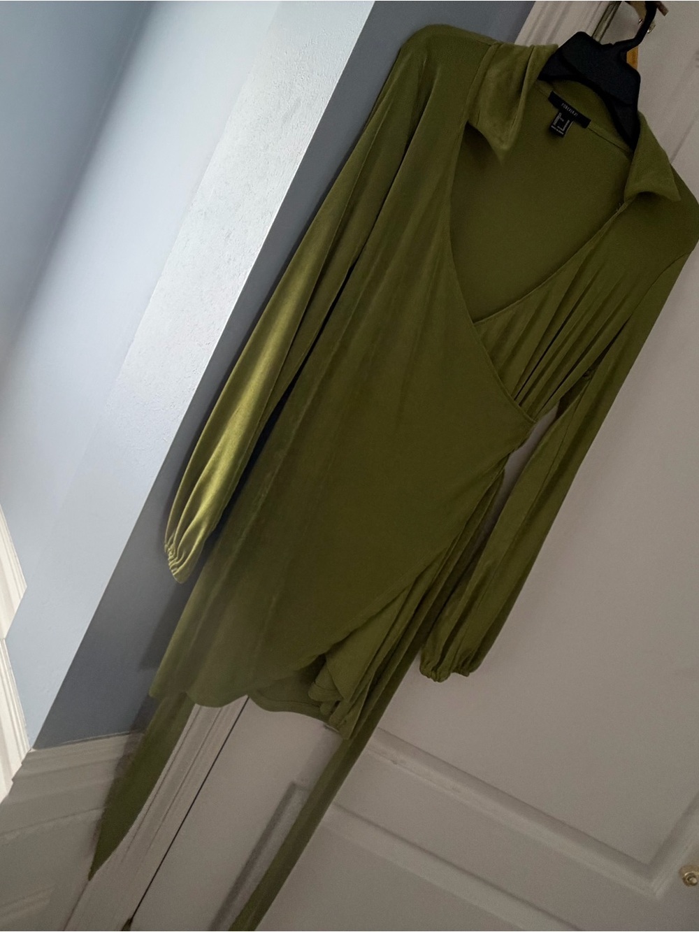 Forever 21 Olive Green Wrap Tunic with Collar